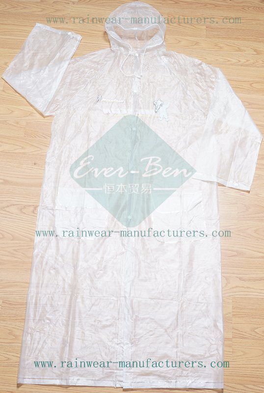 Promotional PVC Clear Rain Mac-Transparent Rain Mac-Lightweight Raincoat